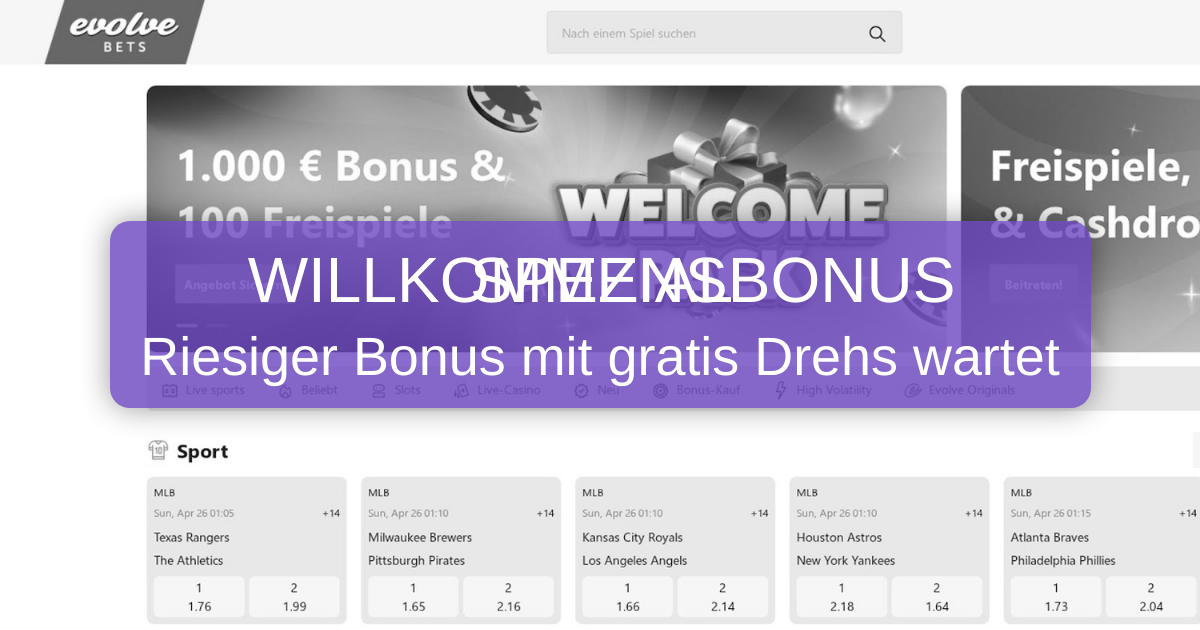 Evolve Bets Casino - Beste Slots & Schnelle Auszahlungen